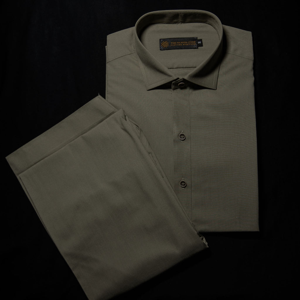 Heritage | Sandstone | Classic Collar Kameez Shalwar