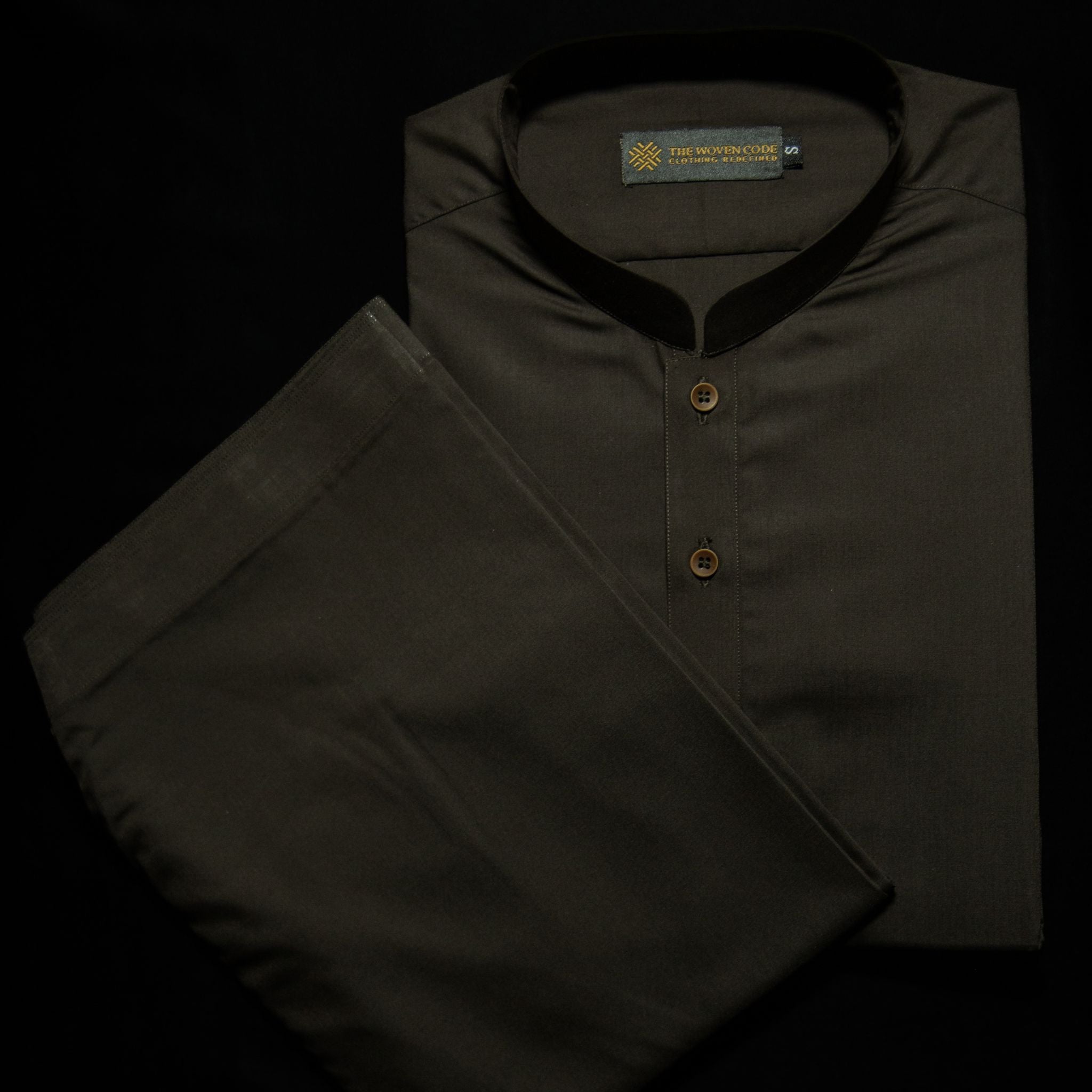 Heritage | Espresso Brown | Sherwani Collar Kameez Shalwar