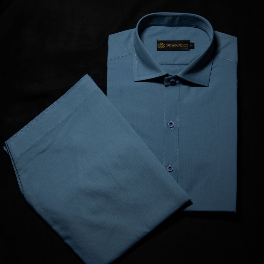 Heritage | Powder Blue | Classic Collar Kameez Shalwar