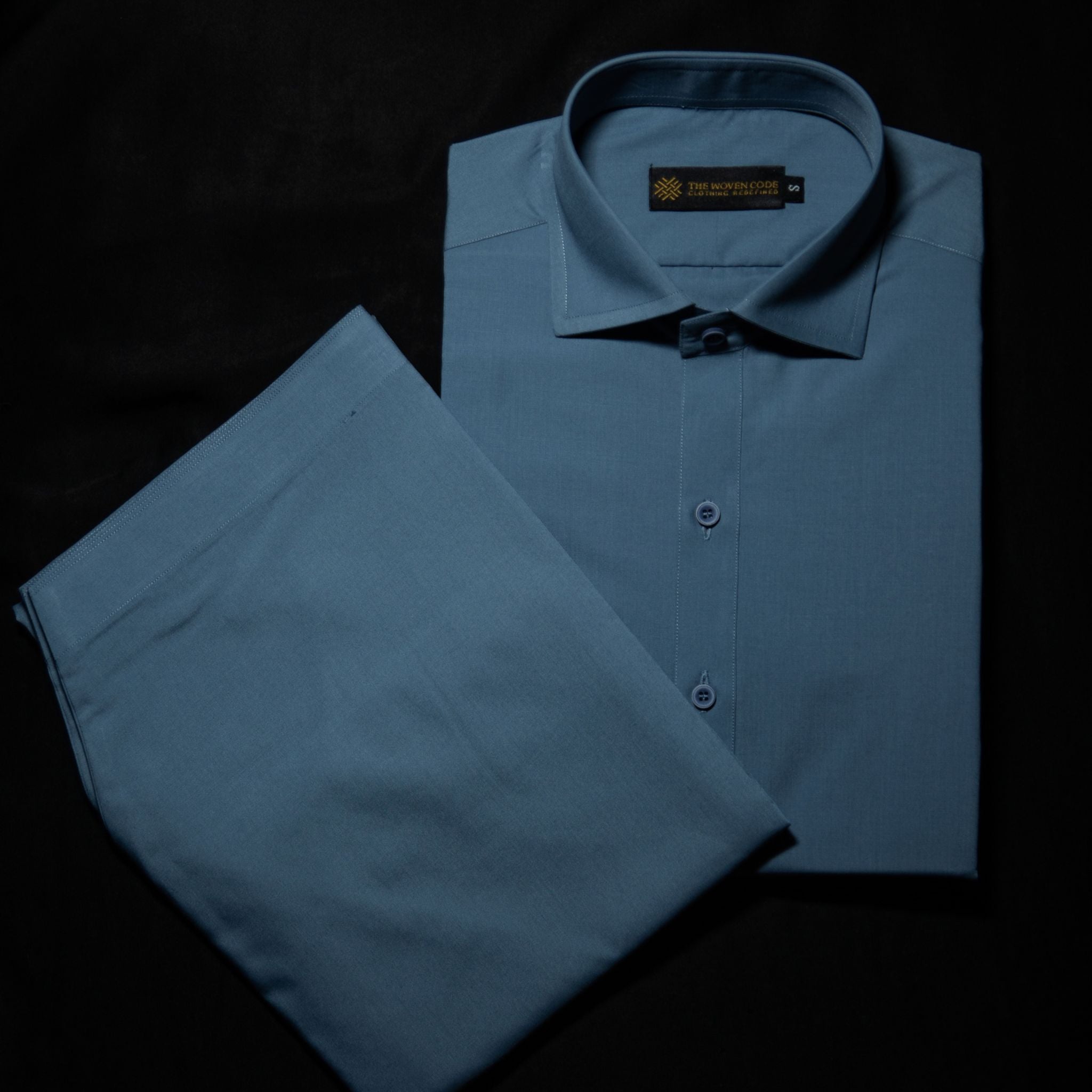 Heritage | Powder Blue | Classic Collar Kameez Shalwar