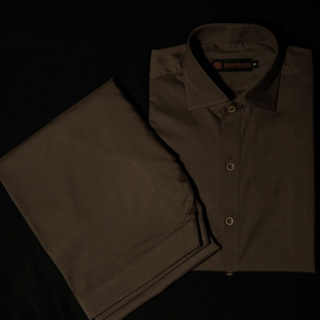 Heritage | Walnut Brown | Classic Collar Kameez Shalwar