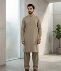 Heritage | Desert Camel | Sherwani Collar Kameez Shalwar
