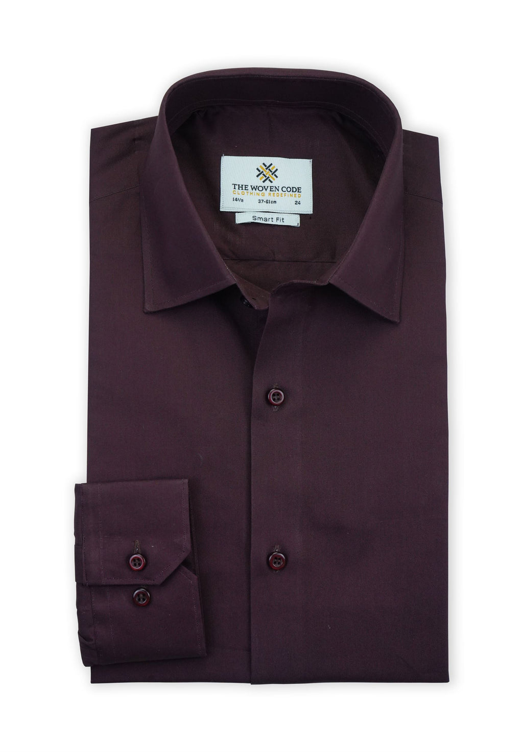 Formal Shirt - Maroon - Plain | Smart Fit