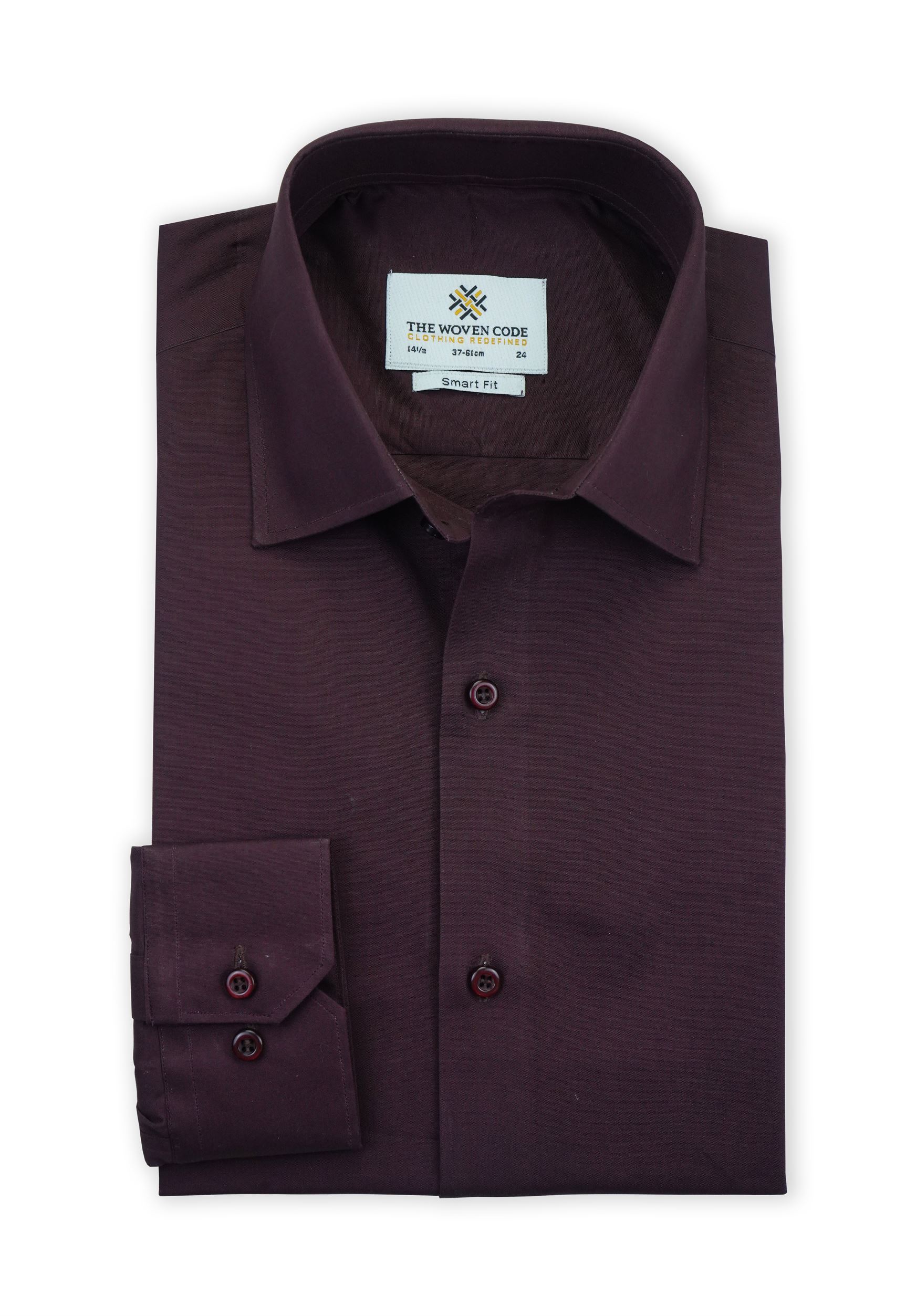 Formal Shirt - Maroon - Plain | Smart Fit